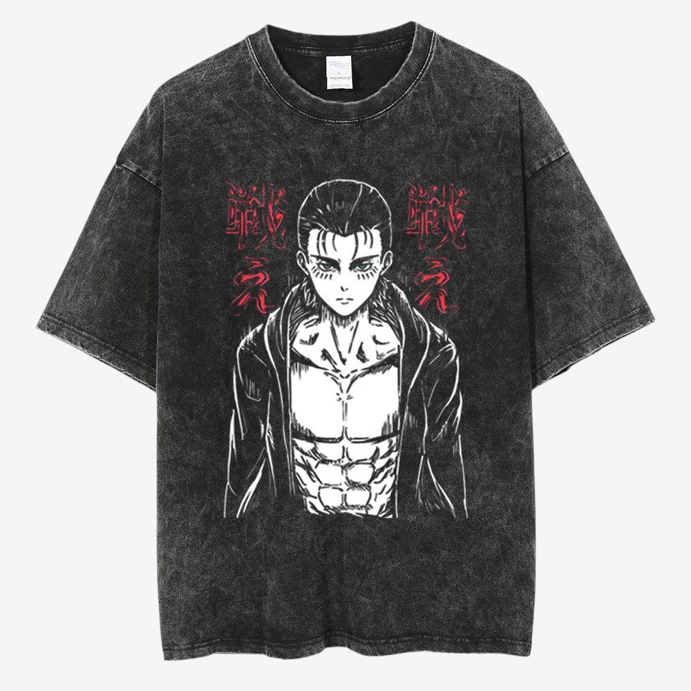 Anime Attack on Titan Eren koszulka Weebu