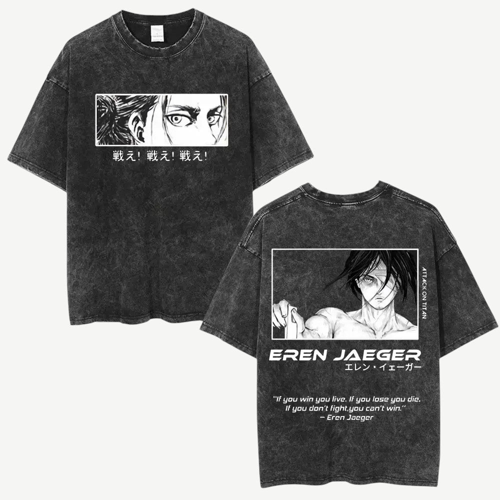 Anime Attack on Titan Eren koszulka Weebu
