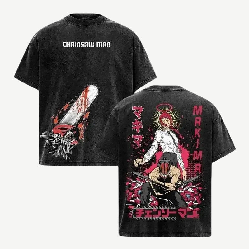 Anime Chainsaw Man Makima Denji koszulka Weebu