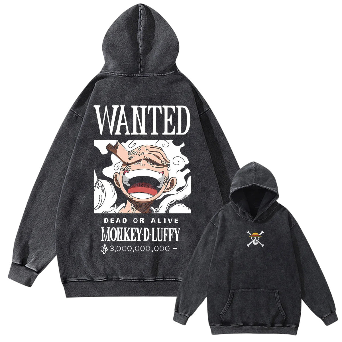 Anime One Piece Luffy Wanted bluza Weebu
