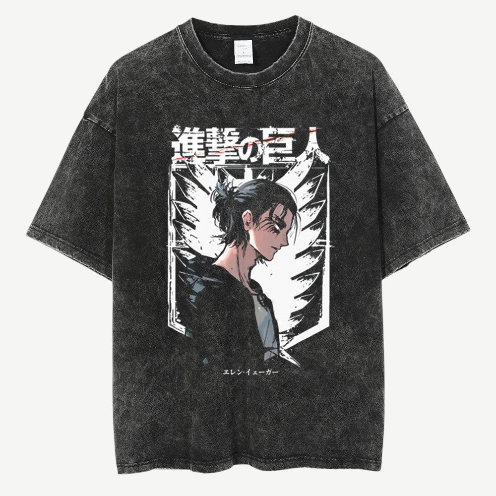 Anime Attack on Titan Eren koszulka Weebu