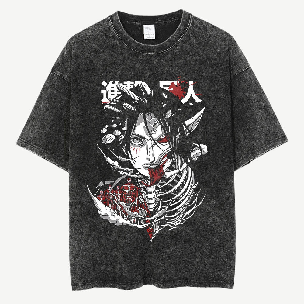 Anime Attack on Titan Eren koszulka Weebu