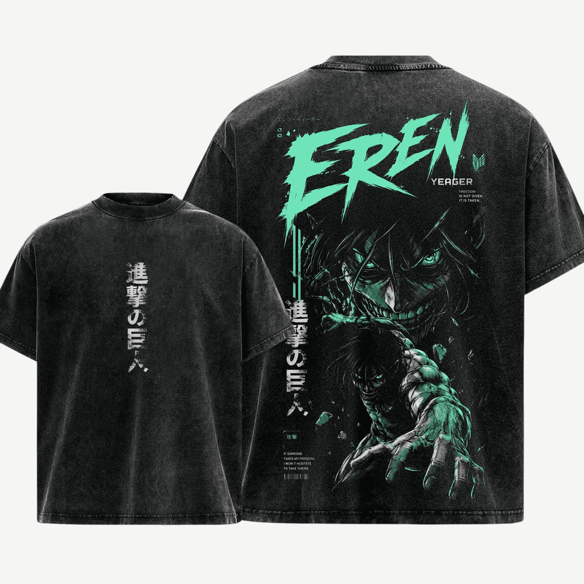 Anime Attack on Titan Eren koszulka Weebu
