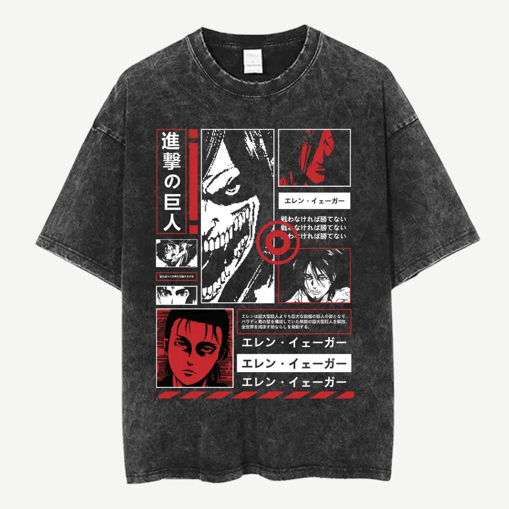 Anime Attack on Titan Eren koszulka Weebu