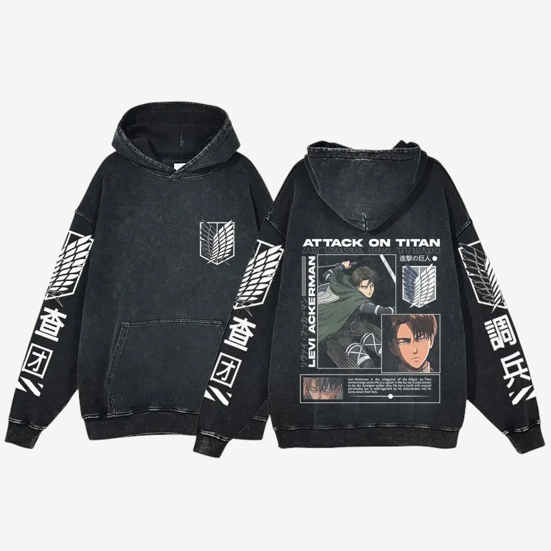 Anime Attack on Titan Levi bluza Weebu