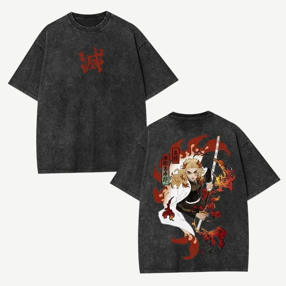 Anime Demon Slayer Rengoku koszulka Weebu