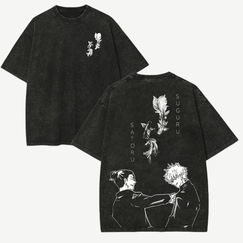 Anime Jujutsu Kaisen Gojo Geto koszulka Weebu