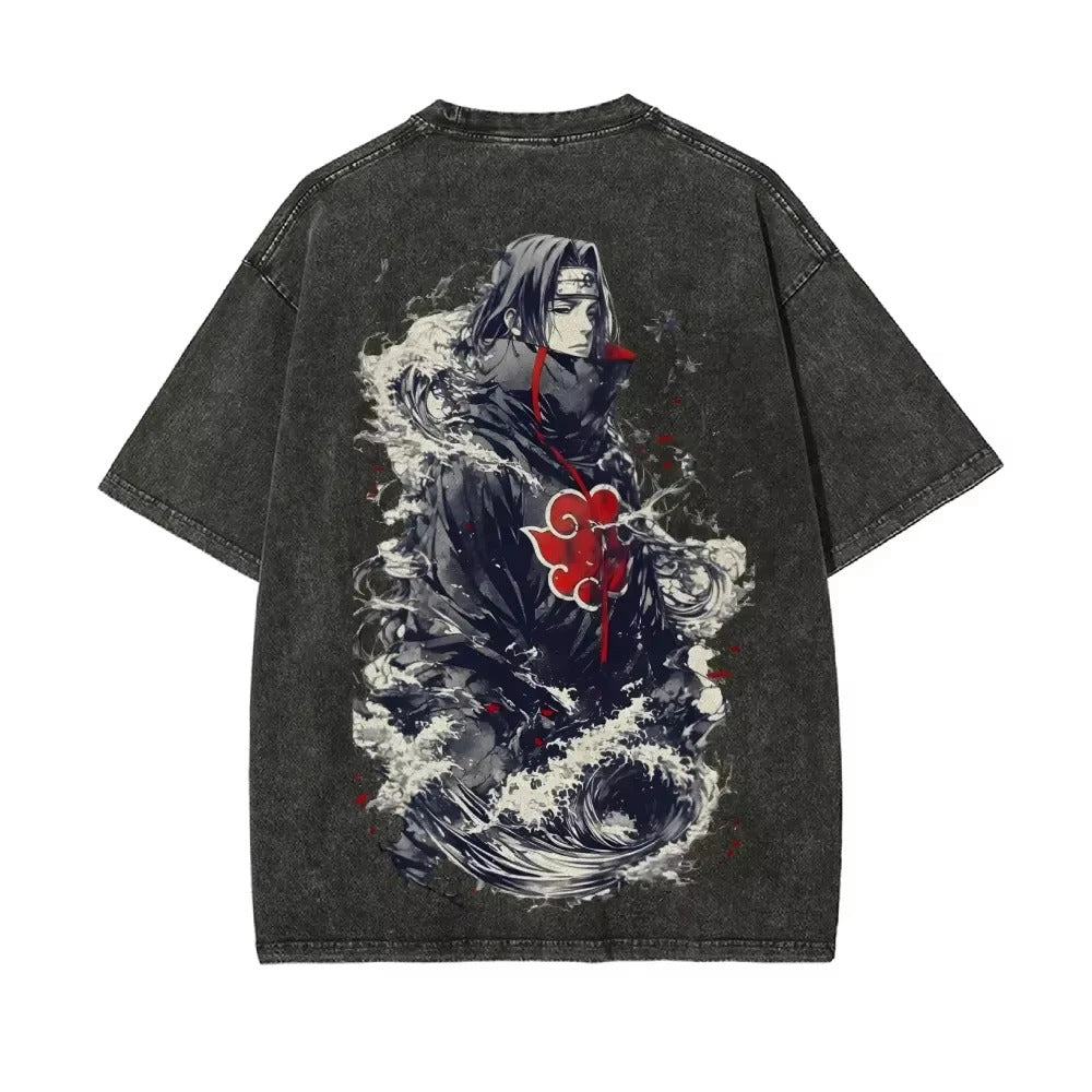 Anime Naruto Itachi Uchiha koszulka tył Weebu