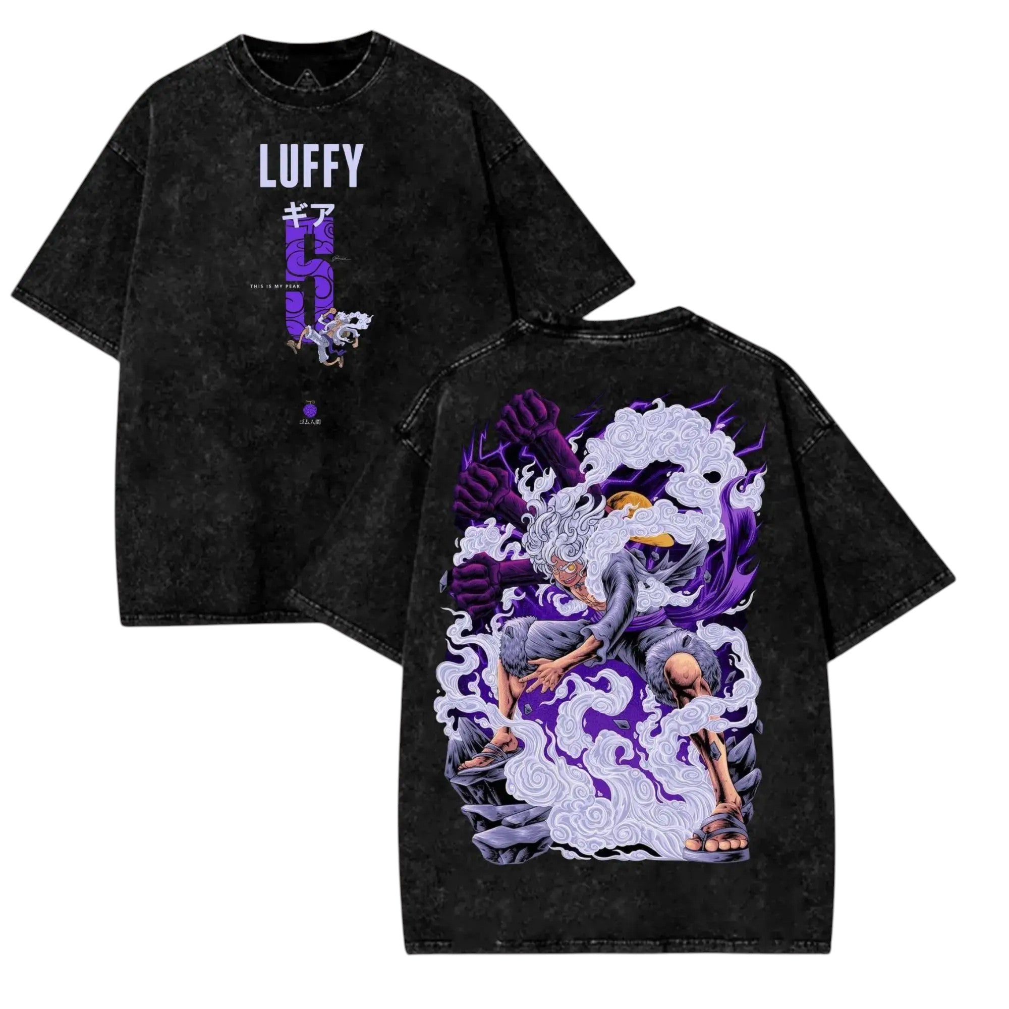 Anime One Piece Luffy Gear 5 koszulka Weebu