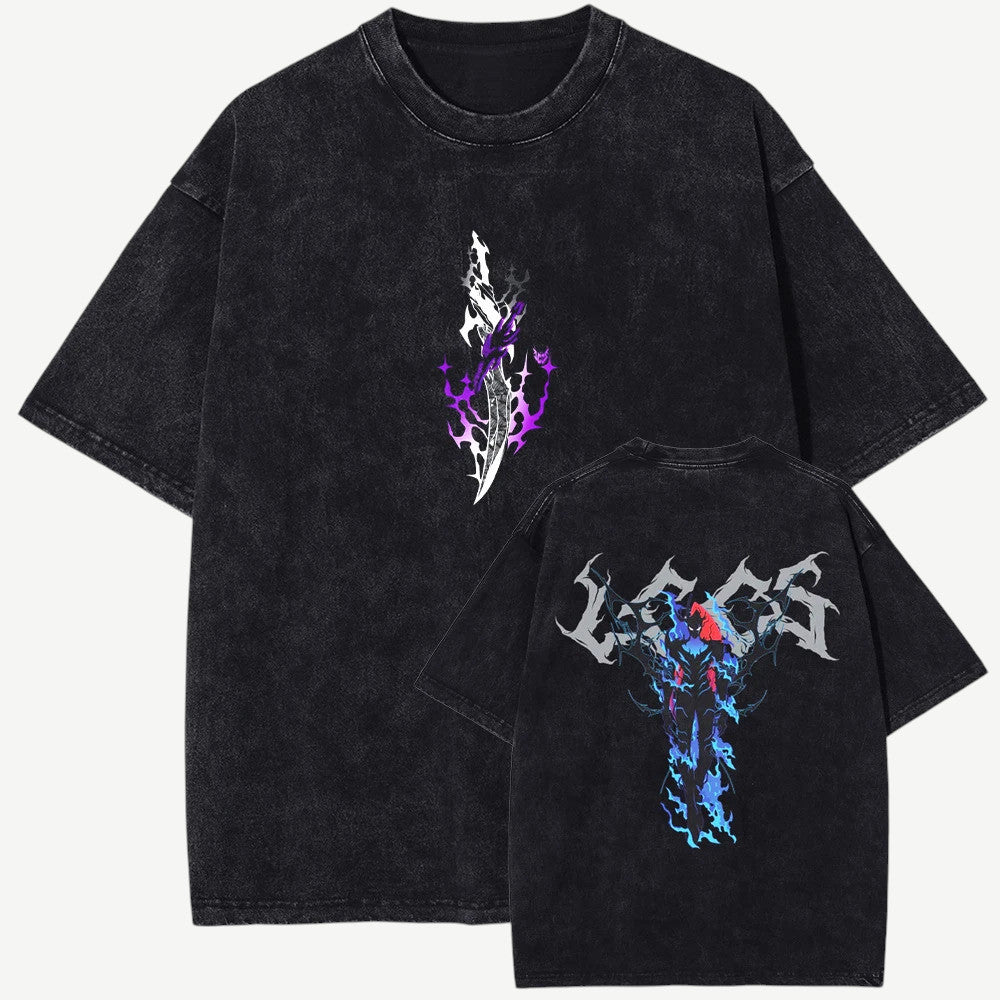 Anime Solo Leveling Shadow Monarch koszulka Weebu